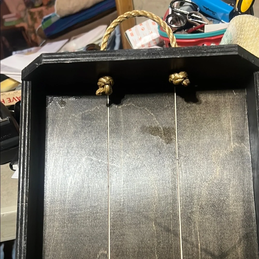 Elegant Black and Gold Vanity Tray for Bath